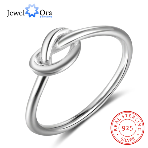 Genuine 925 Sterling Silver Knot Rings for Women Girls Female Finger Jewelry Birthday Gift for Best Friend (JewelOra RI102297) ► Photo 1/5