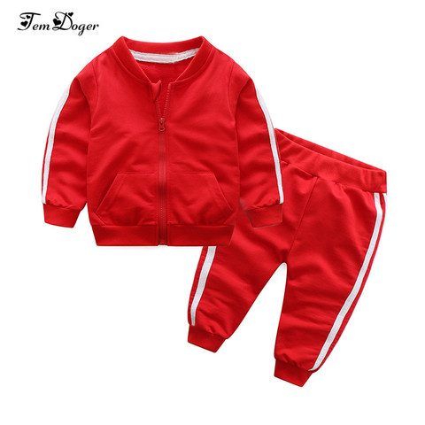 2022 autumn fashion baby girl clothes cotton long sleeve solid zipper jacket+pants 2pcs bebes tracksuit baby boy clothing set ► Photo 1/6