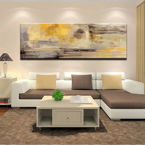 Posters and Prints Wall Art Canvas Painting, Modern Abstract Golden Yellow Posters Wall Art Pictures For Living Room Home Decor ► Photo 1/6