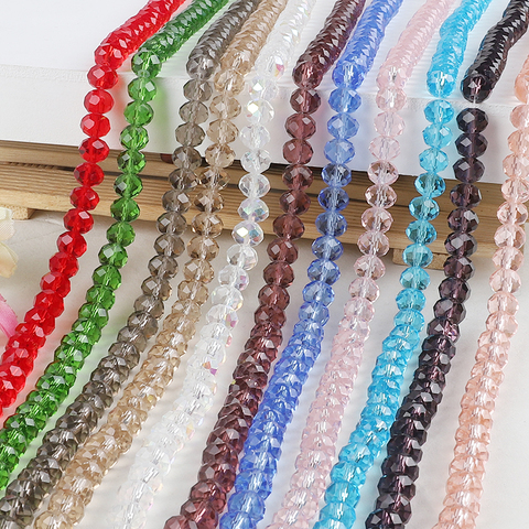 2/3/4/6/8mm Austria Crystal Beads Faceted Glass Beads Czech Loose Rondelle Spacer Beads For Jewelry Making DIY Bracelet Necklace ► Photo 1/6