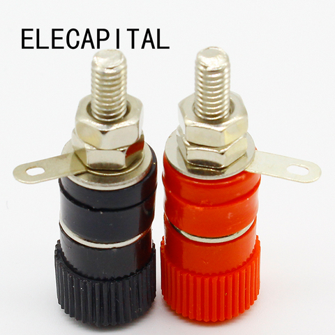 High Quality 1 pair (RED + BLACK) Amplifier Terminal Binding Post Banana Plug Jack Panel mount connector ► Photo 1/4