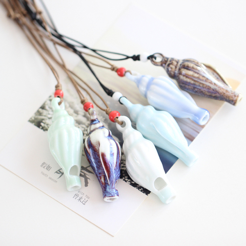 Retro style Whistle  Hand made DIY Ceramic fashion Necklaces for women  Fashion jewelry Hand made #5023 ► Photo 1/5
