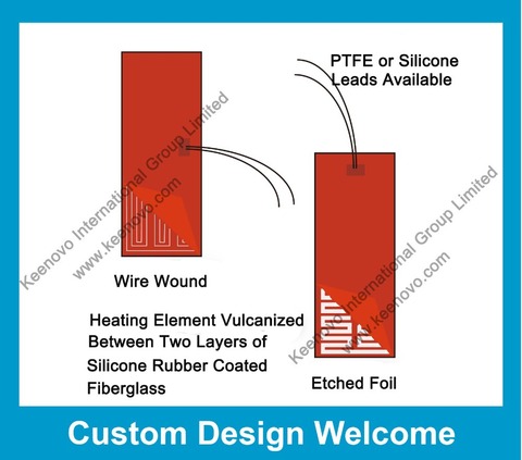 Keenovo Custom Designed & Manufactured Flexible Silicone Heater, 12V,24V,48V,110V,120V,220V,230V,240V,380V Free Shipping ► Photo 1/1