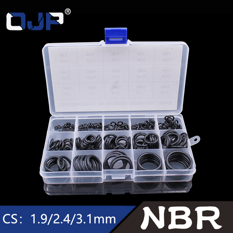 200pcs 15 Sizes O Rings Rubber O Ring Seal NBR Black Sealing O-rings Nitrile Washer Rubber o-ring set Assortment Kit Set Box ► Photo 1/6