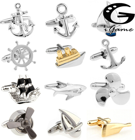 Free Shipping Fashion Cufflinks Sport Anchor Design Brass Material Cuff Links Gift For Seaman ► Photo 1/6