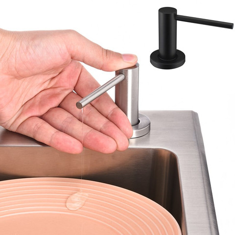 2Color Solid Stainless Steel Kitchen Sink Black Liquid Soap Dispenser  Large Capacity Pump Soap Dispenser Liquid Detergent ► Photo 1/6