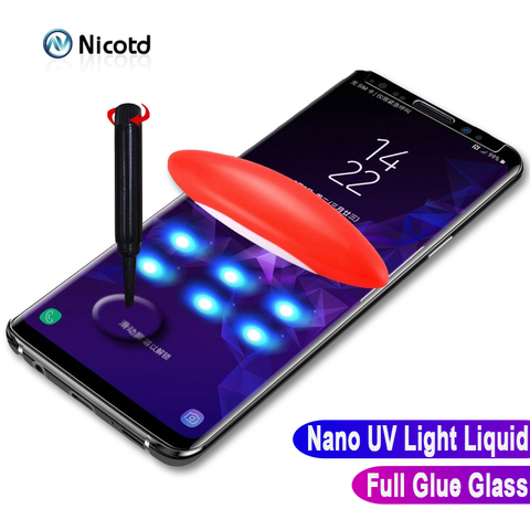 UV Tempered Glass Film For Samsung Note 9 S10 Full Liquid Glue Screen Protector For Samsung Galaxy S8 S9 Plus S7 Edge Note 8 S10 ► Photo 1/6
