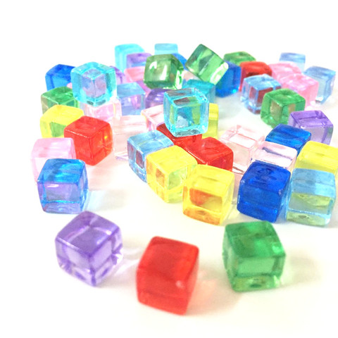 50Pcs/Set 13colors 8mm Transparent Square Corner Colorful Crystal Dice Chess Piece Right Angle Sieve For Puzzle Game ► Photo 1/6