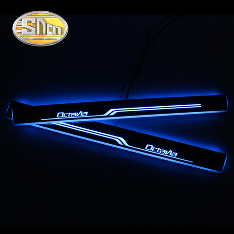 SNCN 4PCS Acrylic Moving LED Welcome Pedal Car Scuff Plate Pedal Door Sill Pathway Light For Skoda Octavia A5 A7 ► Photo 1/6