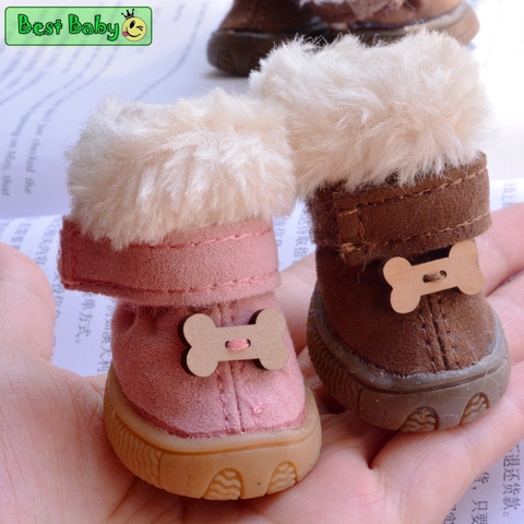 Thick Snow Pets Puppies Shoes For Dogs Chihuahua Yorkshire Small Medium Breeds Animal Plush Cats Winter Warm Boots Wear Supplies ► Photo 1/6