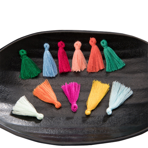 200Pcs Color Mini Tassel Fringe Pendant DIY Party Cotton Cords Tassels Trim Garments Curtains Jewelry Decor Small Tassels Lace ► Photo 1/6