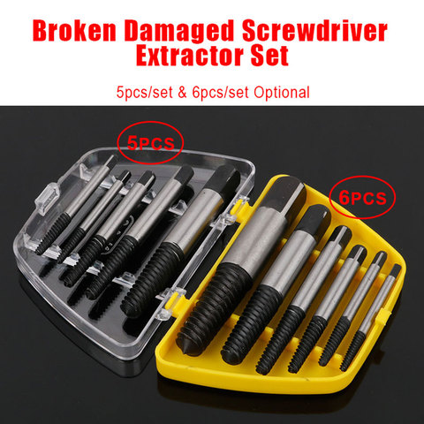 Damaged Screw Extractor Drill Bit Set Take Out Broken Screw Bolt Remover 6  PCS