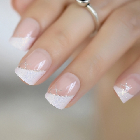 Buy Online Iridescent White Instant French Nails Glitter Beveled Clear Short Square Fake Nail Art Tips Many Choice 24 Count Alitools Buy Online Iridescent White Instant French Nails Glitter Beveled Clear Short Square Fake Nail Art Tips Many Choice 24 Count Alitools