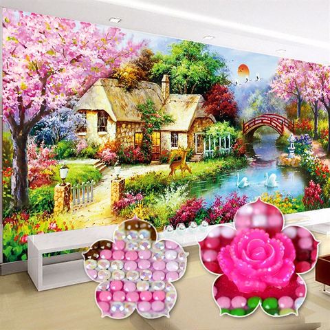 DIY 2022 New Crafts Diamond Embroidery Full Diamond Mural Home Sweet special shaped Diamond Painting for Decoration landscape ► Photo 1/6