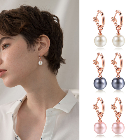 ZHOUYANG Drop Earring For Women Simple Multi Imitation Pearl Rose Gold Silver Color Wedding Party Gift Fashion Jewelry E677 E692 ► Photo 1/6