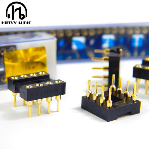 Hifivv audio hifi 8 pins DIP 8 IC socket op amp socket gold base Seat Import gold plating 10 pcs 8-pin feet IC chip socket ► Photo 1/5
