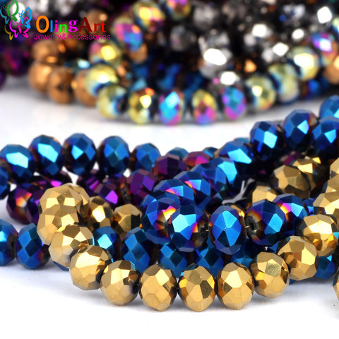 OlingArt 3/4/6/8/10/12mm AAA Mixed Faceted Glass Crystal bead Rondelle Spacer Beads DIY Bracelet choker necklace jewelry making ► Photo 1/4