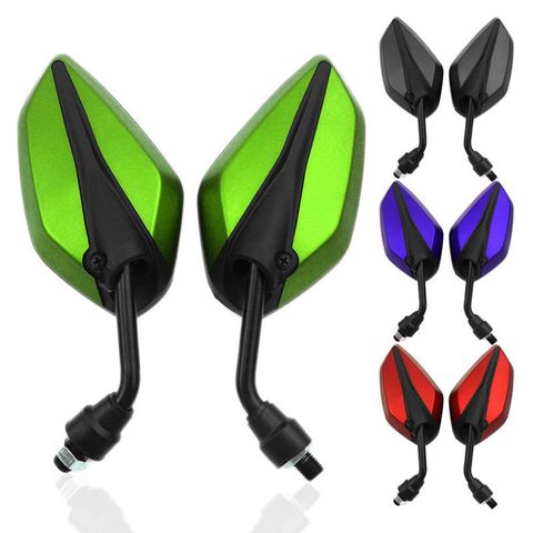 1Pair Universal Motorcycle Scooter Rearview Side Mirrors 22MM Handlebar Black/Blue/Green/Red For Honda For Suzuki ► Photo 1/6