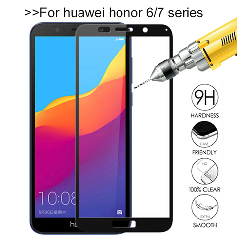 Zwart tv combinatie Price history & Review on on honor 6X 6A 6C pro Tempered Glass For huawei  honor 7X 7A 7C 7S Screen Protector protective glas hauwei 7 6 X C A S Cover
