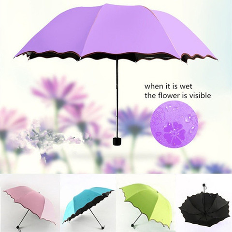 Fashion Umbrella Windproof Sunscreen Magic Flower Dome Ultraviolet-proof Parasol Sun Rain Folding Umbrellas ► Photo 1/1