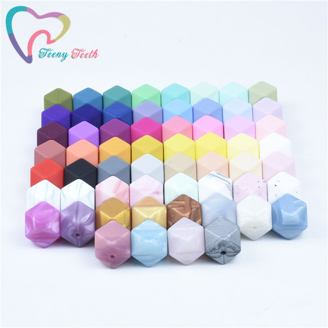 10 PCS Silicone Beads Teething Hexagon 14 MM /17MM Silicone Chew Bead Teeth Necklace DIY Jewelry Parts Food Grade Silicone Beads ► Photo 1/3