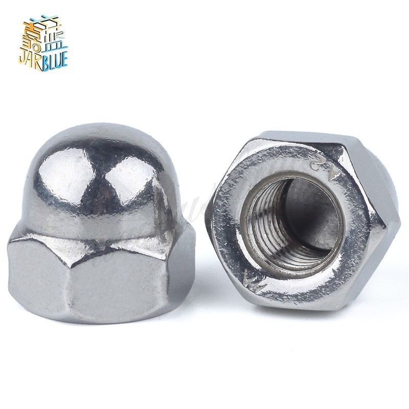 50 Pcs M4 304 Stainless Steel Metric Dome Head Cap Hexagon Nuts Silver Tone by Uptell 