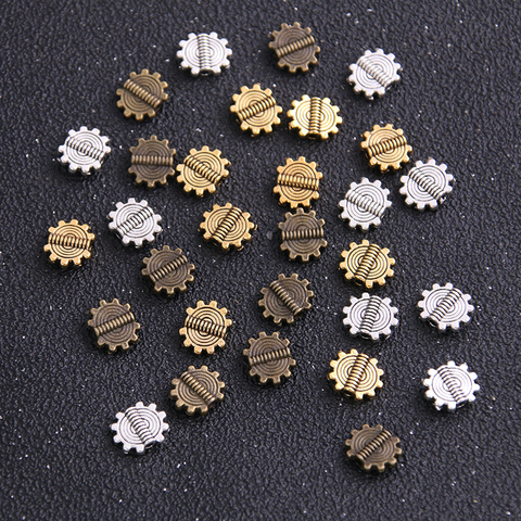 44pcs 8*10mm Three Color Steampunk Gear Bead Spacer Bead Charms For Diy Beaded Bracelets Jewelry Handmade Making ► Photo 1/6