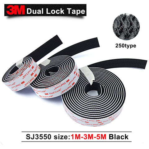 3M Dual Lock SJ3550 Type 250 Black VHB Mushroom adhesive fastener tape, ► Photo 1/6