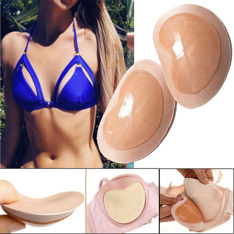 1 Pair Removable Silicone Bikini Chest Pad Self-Adhesive Bra Pads Bikini Push Up Bra Insert Bra Pads Paste Padding ► Photo 1/6