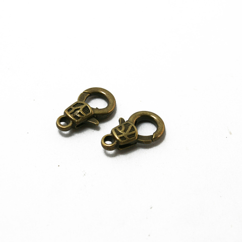 New Hot 10pcs Antique Bronze Vintage Flower Lobster Clasp 9*17mm Jewelry Findings for DIY Fashion Necklace Bracelet Accessories ► Photo 1/2