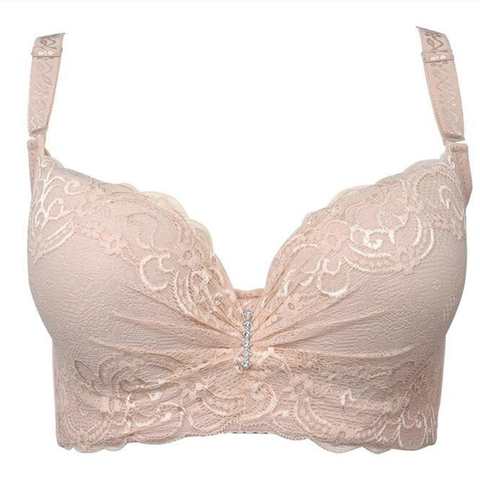 Women's Lace Bra Push Up Underwire Bras Plus Size Brasserie With Padded 34  To 50