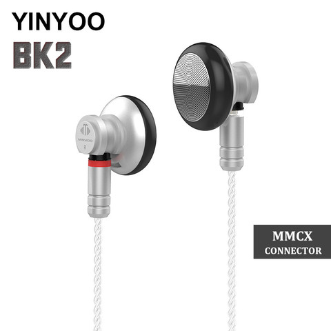 2022 YINYOO BK2 Earbud 14.8mm Dynamic Driver Headset HIFI Metal Earphone Flagship Earbud  With MMCX Detachable Cable ► Photo 1/6