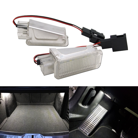 2pcs Error Free LED Car Door Trunk Footwell Light Lamps 12V for Audi A3 Q5 A4 B6 B7 B8 A6 C6 Skoda Octavia VW Golf4/5/6 Tiguan ► Photo 1/5