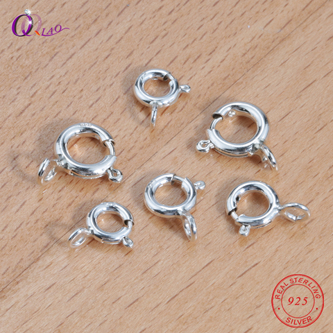 Best Quality 6-8mm Silver Spring Ring Clasps Hooks 925 sterling Silver Connection Buckle For Necklace Bracelet Jewelry DIY ► Photo 1/6