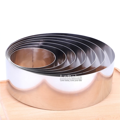 8cm height 4 - 10 inches smooth round shape stainless steel mousse ring plain cake mold cheese baking mould cakes DIY bakery ► Photo 1/1