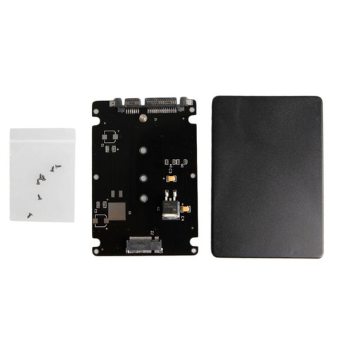 B+M Key Socket 2 M.2 NGFF (SATA) SSD to 2.5 SATA Adapter Card with Case New ► Photo 1/6