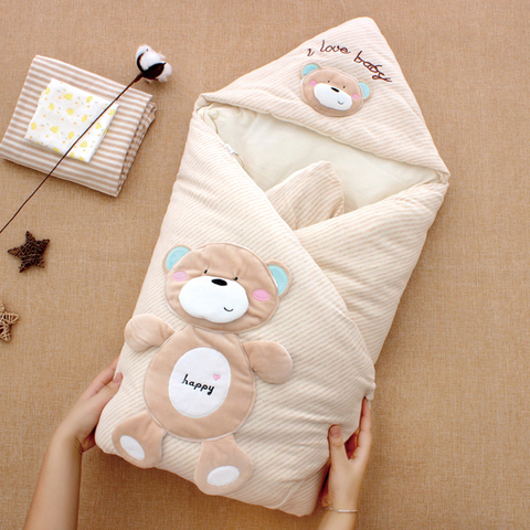 Colored Cotton Baby Blanket Winter Thick Detachable Inner Pad Bedding Sets Newborn Blanket Cartoon Animal Design Baby Swaddle ► Photo 1/6