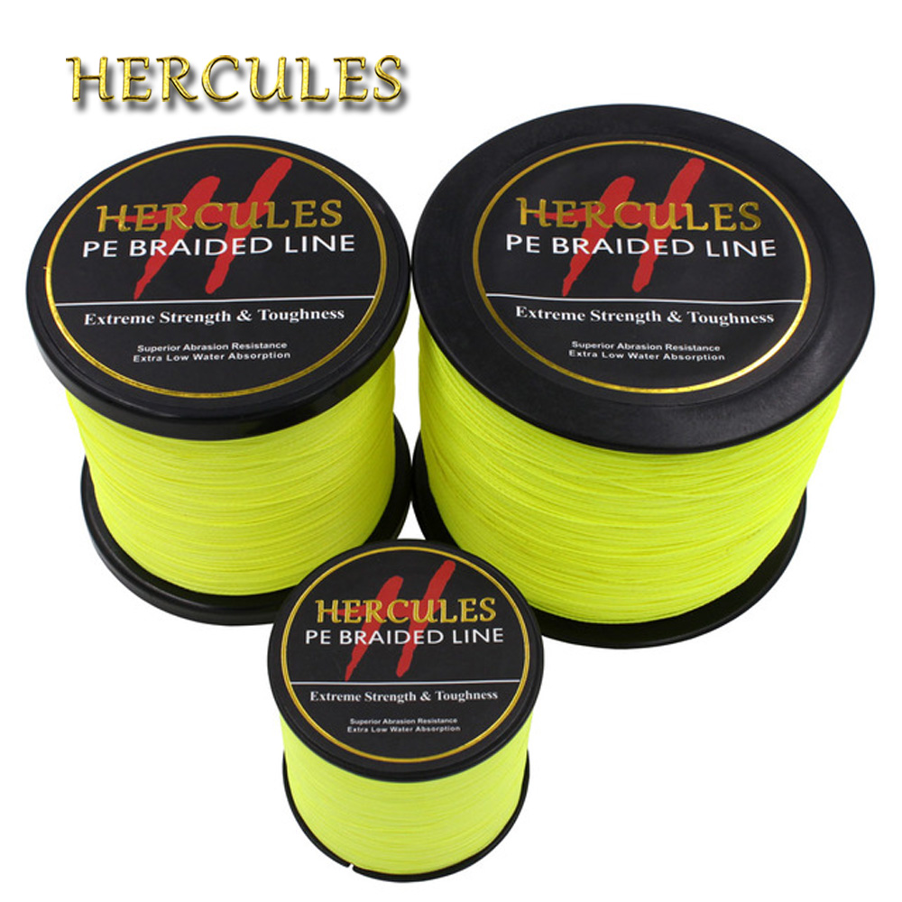 Hercules PE Braided Fishing Line Fluorescent Yellow Multifilament