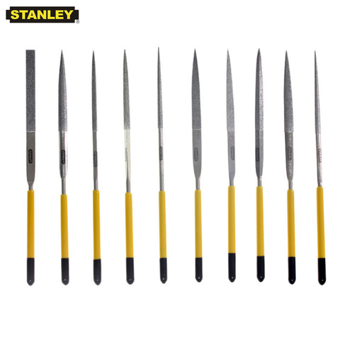 Stanley 10pcs diamond mini needle file set polishing tools 150 grit sharpening tool assorted files kit for metal glass aluminum ► Photo 1/6