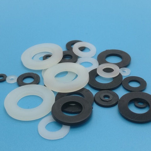 100pcs M2 M2.5 M3 M4 M5 M6 M8 M10 M12 White Black Plastic Nylon Flat Washer Plane Spacer Insulation Gasket Ring For Screw din125 ► Photo 1/4