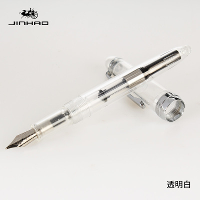 JINHAO 992 Transparent White Colour Spiral round body office Student Fine nib Fountain Pen New ► Photo 1/5