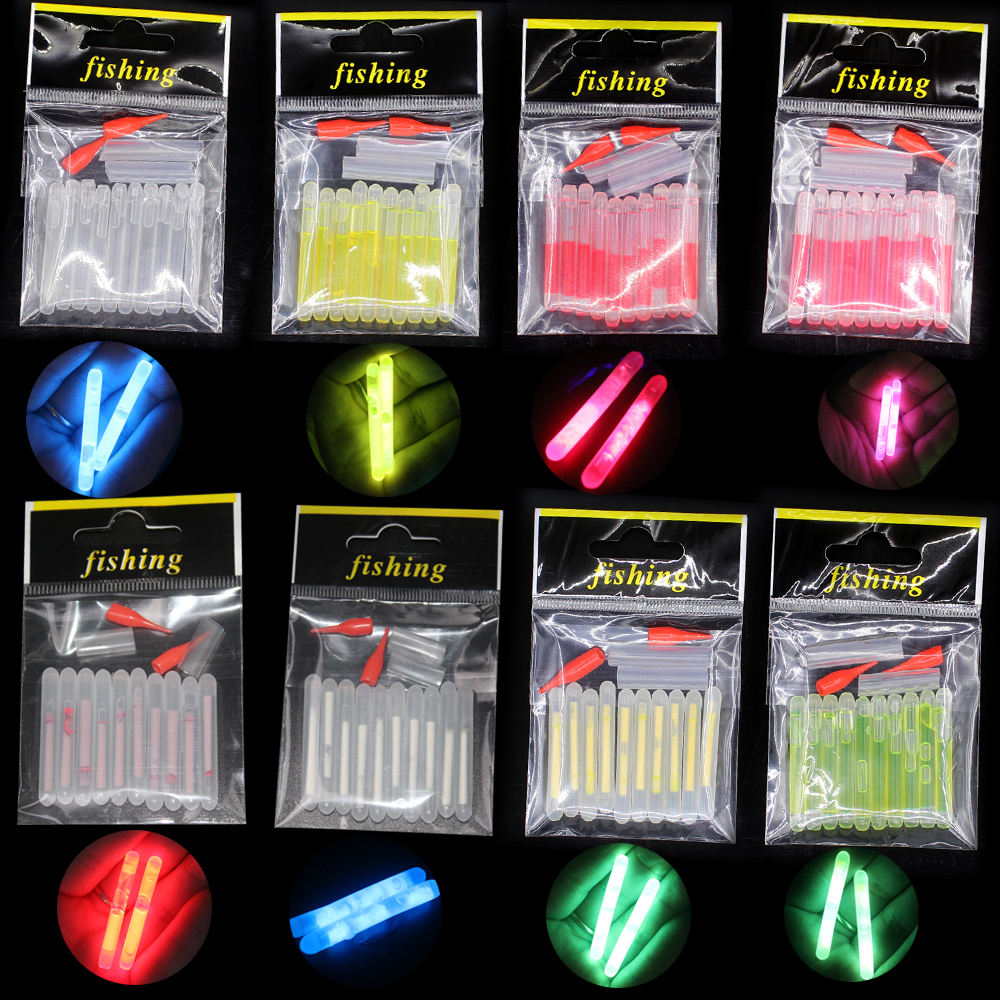 10pcs Fishing Fluorescent Lightstick Light Night Float Rod Lights Glow Stick 