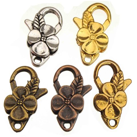 jewelry findings lobster clasps toggles hooks bracelets keychains handbag diy silver gold large flower fashion 25*14*5mm 20pcs ► Photo 1/6