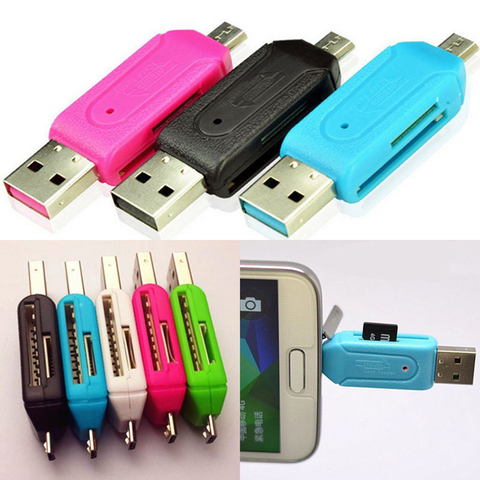 2in1 Micro USB OTG Card Reader Universal USB TF/SD Card Reader Phone Extension Headers Micro SD Card Adapter for Android PC ► Photo 1/5