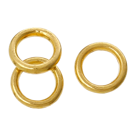 DoreenBeads Zinc metal alloy Closed Soldered Jump Rings Circle Ring Gold Color 6mm( 2/8