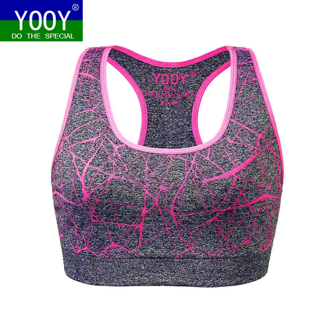 YOOY New Women Shockproof Sports Bra, Stretch Push Up Padded Fitness Vest ,Breathable Seamless Underwear Yoga Running Tops ► Photo 1/6