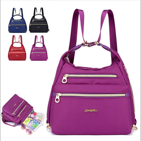 Outdoor Nylon Material Waterproof Women's Small Backpack Multi-function Oblique Cross Bag for female ► Photo 1/6