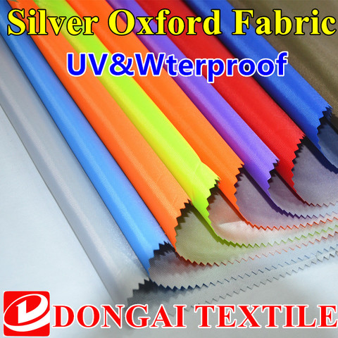 size 1*1.5 meter width 300D uv silver oxford waterproof fabric for sun shade, beach umbrella Oxford cloth ► Photo 1/6