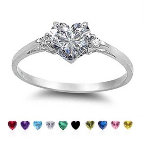 Huitan Mood Ring with Lovely Heart Design Brilliant CZ Prong Setting Silver Plated Best Christmas New Year Gift Rings for Women ► Photo 1/6
