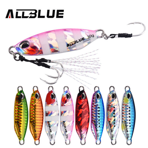 ALLBLUE New DRAGER SLOW Cast Metal Jig Fishing Lure Jigging Spoon 20G 30G Artificial Bait Shore Casting Jig Lead Fishing Tackle ► Photo 1/6